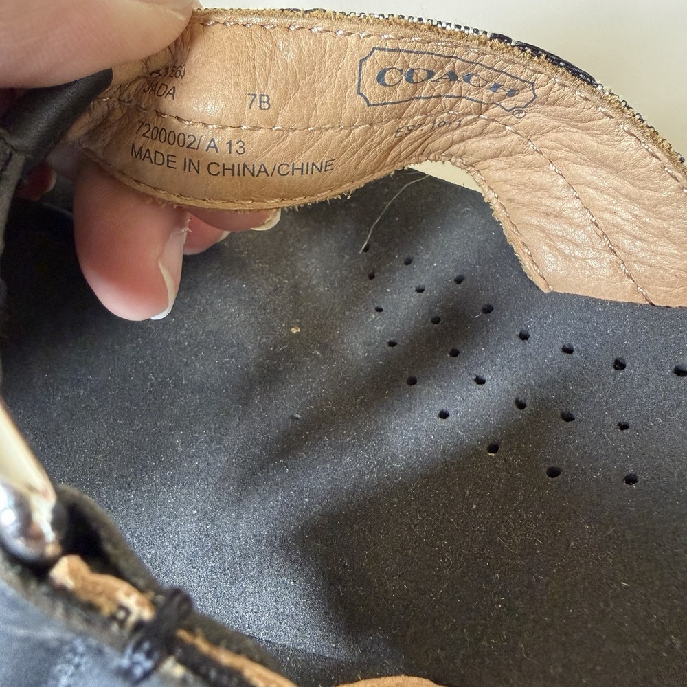 Coach Women's Signature Sandals Flip Flops Black Size 7 NEW! Worn Once! Designer - Picture 6 of 7